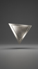Aufkleber - Abstract Metallic Triangle Shape Modern Geometric Design Element Silver Brushed Metal Texture