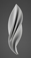 Aufkleber - Abstract 3D Render of Elegant White Swirling Form Modern Minimalist Design Element