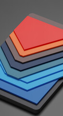Aufkleber - Abstract Layered Geometric Shapes Colorful 3D Design Modern Background Texture