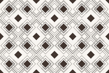 Poster - Abstract of diagonal stripe pattern vector. Design square tiles brown on white bone background. Modern style of hipster isolated. Monochrome concept. vector illustration for print or digital need. 