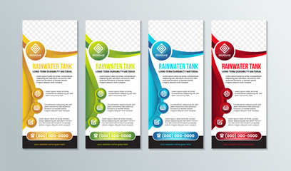 Poster - collection of Roll up business brochure flyer banner design on vertical template vector. Modern publication x banner and flag banner, layout in rectangle size. 