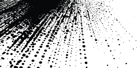 Aufkleber - Grunge black and white distress. Dot texture background. Halftone dotted grunge texture. Grunge texture on distress back background. Glitch distorted grange shape. Dust and dots screen print texture.