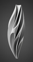 Aufkleber - Abstract White 3D Swirling Sculpture Modern Architectural Design Element Elegant Curves