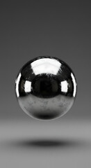 Aufkleber - Polished Metal Sphere Chrome Ball Reflective Surface Abstract Background Grey Studio Shot