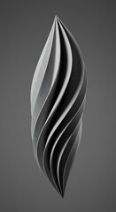 Aufkleber - Abstract Swirling Grey Form 3D Render Modern Minimalist Sculpture Elegant Design Architectural