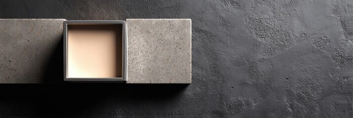 Poster - Modern Tile Grout Packaging Displayed on a Dark Background Highlighting a Clear Center