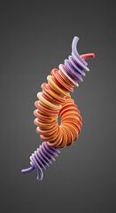 Aufkleber - Abstract 3D Render Colorful Spiral Design Swirling Stripes Modern Art