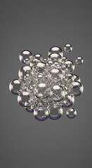 Poster - Iridescent Soap Bubbles Cluster Floating Abstract Background Macro Photography Shiny
