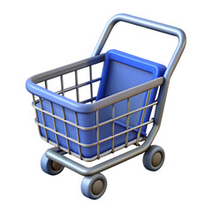 Aufkleber - Blue shopping cart icon isolated on a white background png