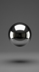 Poster - Reflective Chrome Sphere Polished Metal Ball 3D Render Abstract Background