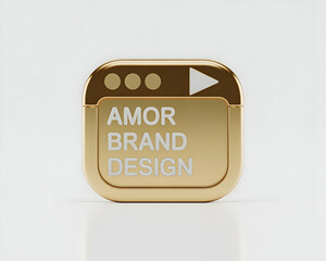 Aufkleber - Golden App Icon Featuring Amor Brand Design for Luxury Branding