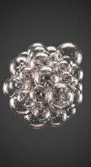 Poster - Abstract Cluster of Iridescent Bubbles Sparkling and Transparent 3D Render