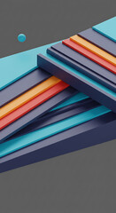 Aufkleber - Abstract Geometric Background Colorful Layered Shapes and Lines Design
