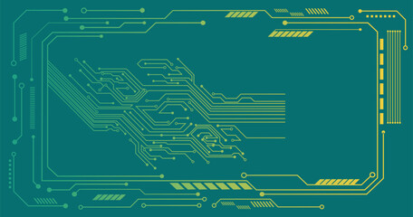 Aufkleber - abstract futuristic circuit board on dark blue background. digital technology concept.