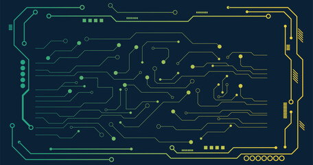 Aufkleber - abstract futuristic circuit board on dark blue background. digital technology concept.
