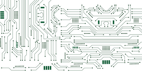 Aufkleber - technology green circuit board background abstract pattern.