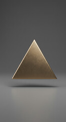 Poster - Golden Metallic Triangle Shape Abstract Geometric Background 3D Render