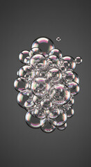 Poster - Iridescent Soap Bubbles Cluster Close up Macro Shot of Sparkling Shimmering Foam Bubbles