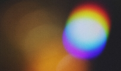 Poster - Rainbow Colors Optical Flare Abstract Bokeh and Light Leaks Photo Overlays with Camera Lens Film Burn Defocused Blur Reflection Bright Sunlights. Use in Screen Overlay Mode for Photo Processing.