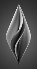 Aufkleber - Abstract Monochrome Swirling Form Elegant 3D Rendered Design Modern Minimalist Art