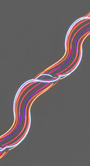 Poster - Abstract Neon Light Trails Dynamic Swirling Colorful Lines Glowing Energy Vibrant Wave Pattern