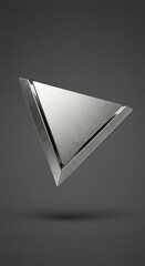 Poster - Abstract Metallic Triangle Geometry Modern Silver Play Button Design Element