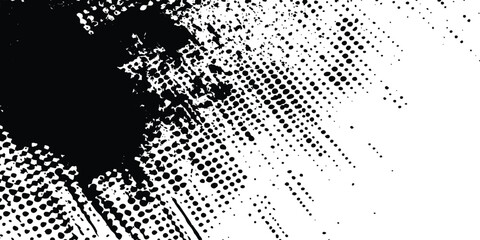 Aufkleber - Grunge black and white distress. Dot texture background. Halftone dotted grunge texture isolated on white background.
