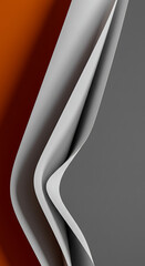 Poster - Abstract Curving Gray White and Orange Paper Design Background