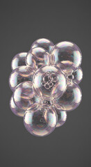 Poster - Iridescent Soap Bubbles Cluster Abstract Foam Texture Close up Macro Shot