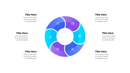 Aufkleber - Infographic design featuring a circular chart with dynamic gradient colors. Ideal for presentations, data visualization, and business related concepts conveying organization and structure
