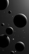 © Bali Adventure Co - Abstract Dark Grey Background with Floating Spheres 3D Rendered Black Orb Design
