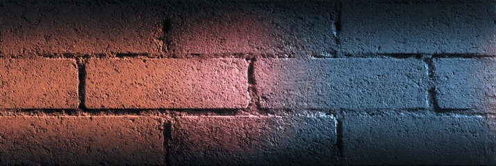 Poster - Brick Texture Fading Into Blueprint Design Creates a Unique Visual Effect in a Creative Space