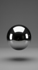 Poster - Polished Chrome Sphere Reflective Metal Ball Abstract Background 3D Rendering