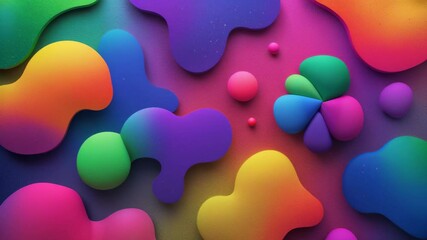 Poster - Vibrant Grainy Background with Abstract Color Gradient Shapes in Rainbow Hues