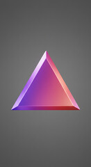 Poster - Gradient Pink Purple Triangle 3D Render Geometric Shape Abstract Background Design Element