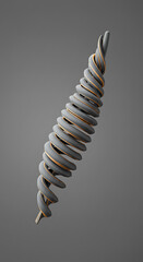 Poster - Abstract 3D Render Grey and Orange Spiral Modern Geometric Design Swirling Concentric Circles