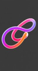 Poster - Abstract Gradient Curves Intertwined Pink Purple and Orange 3D Render