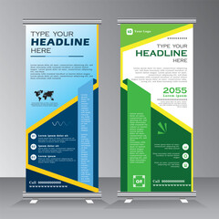 Wall Mural - Geometric shape roll up banner template design for your project, event, business, brochure, flyer, infographics. modern advertising. vertical banner, pull up, standee, stand banner, vector