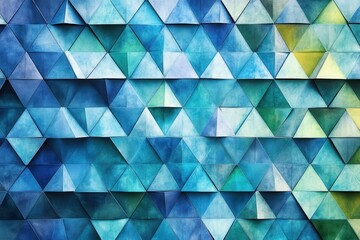 Aufkleber - Colorful geometric pattern creates a modern abstract background depicting various shades of blue and green with a soft, light atmosphere