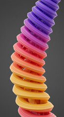 Poster - Abstract Colorful Spiral Gradient Design 3D Render Geometric Background Swirling Texture