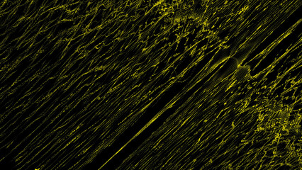 Poster - Abstract Yellow Particle Stream on Black Background Futuristic Digital Data Flow Concept