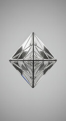 Poster - Abstract Geometric Crystal Structure Diamond Facets 3D Render Luxury Shiny Gleaming Reflective