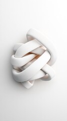 Poster - White Abstract Loops and Lines 3D Render