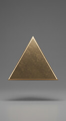 Poster - Golden Triangle Shape Metallic Texture 3D Render Abstract Background Geometric Design Element