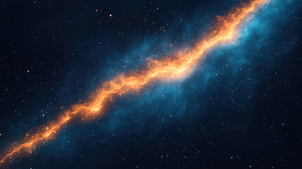 Wall Mural - Stunning cosmic scene featuring vibrant nebula with orange and blue hues, set against backdrop of countless stars, evoking sense of wonder