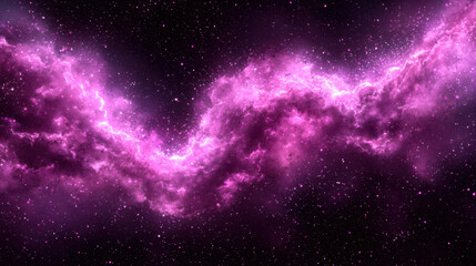 Wall Mural - Stunning cosmic scene featuring vibrant pink nebulae and twinkling stars, evoking sense of wonder and beauty in universe