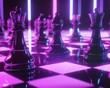 © Danu - Glowing chess pieces on chessboard