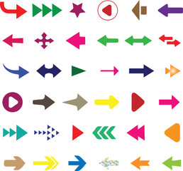 Poster - Colorful arrow icon. Arrow icon. Mega set of vector arrows. Black vector arrows collection. Cursor. Arrow vector icon. Modern simple arrows. arrows