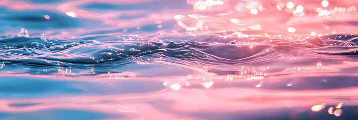 Poster - Soft pink and blue water surface with gentle ripples and reflections