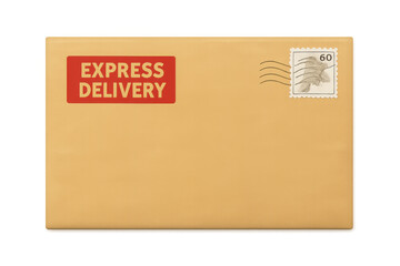 Poster - 3d rendering of a red location pin pointing a cardboard box, isolated on transparent background, ideal for delivery and shipping concepts